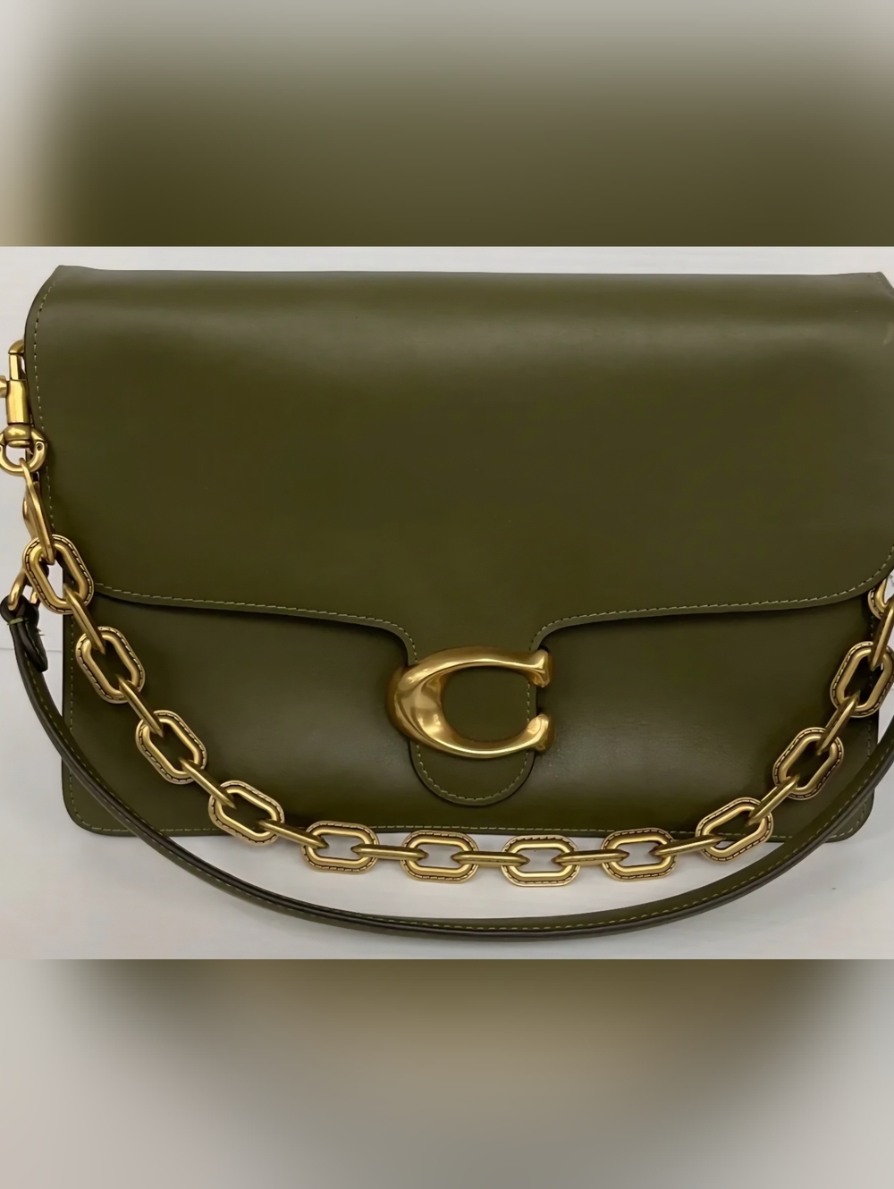 COACH Chain Tabby Shoulder Bag 30 in Olive Green